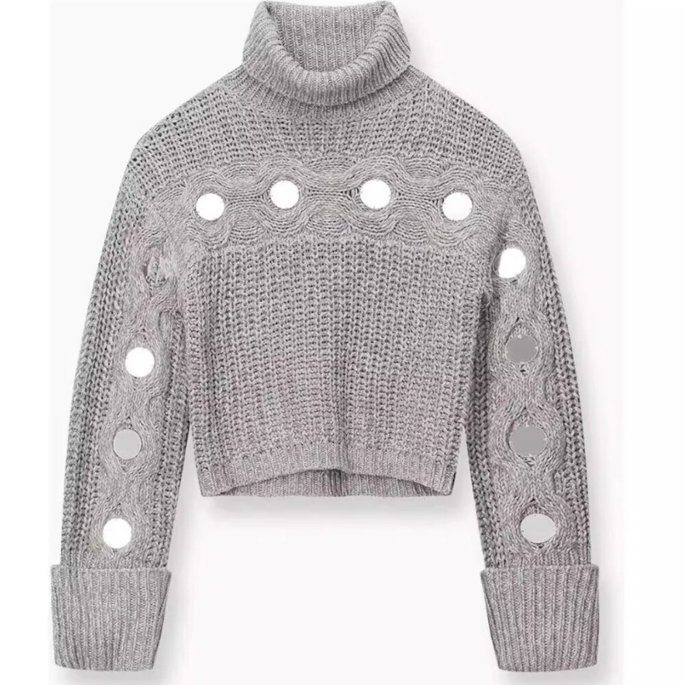 STAUD Vernacular Sweater XS/M Mirrored Heather Grey Knit Causal - Picture 6 of 8